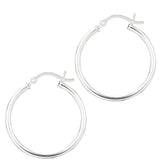 Sterling Silver 2x25mm Hoop Earring